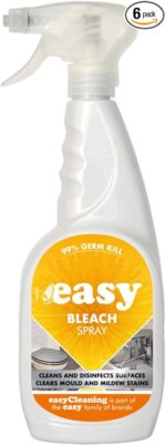 Easy Bleach Spray, 99% Germ Kill, Surface Cleaner and Disinfectant, Mould and Mildew Stain Remover 750ml
